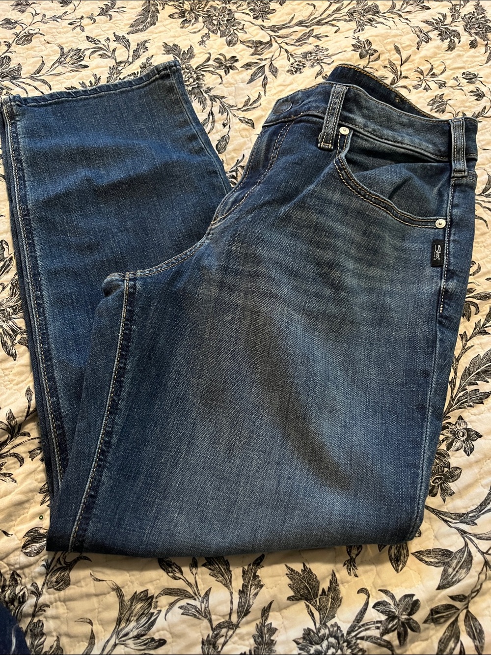 Silver Jeans Straight Leg Dark Blue Denim